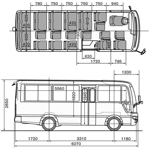 Nissan Civilian Blueprint - Download free blueprint for 3D modeling