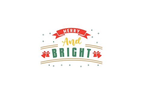 Merry and Bright Quotes Color Graphic by danmoroboshi · Creative Fabrica