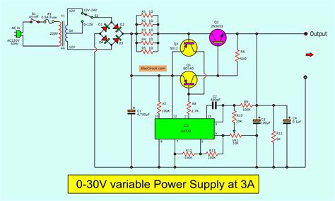 Variable Voltage Power Supply Circuit Diagram