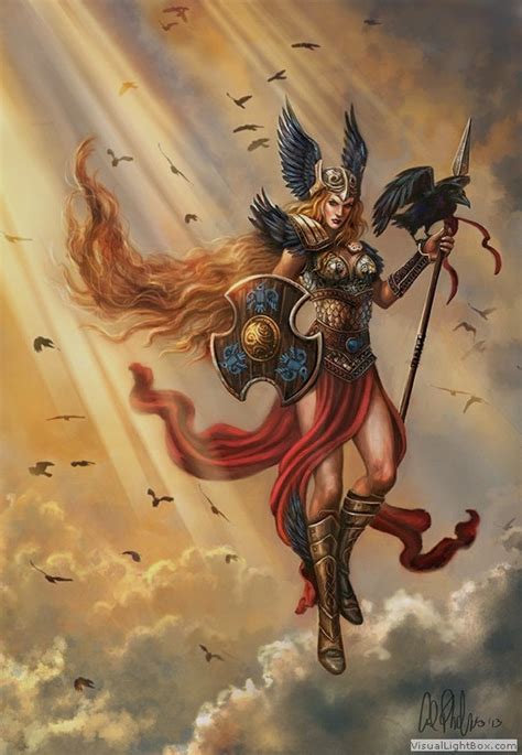 Fantasy Fine Art Print Norse Gods Warrior Valkyrie Raven