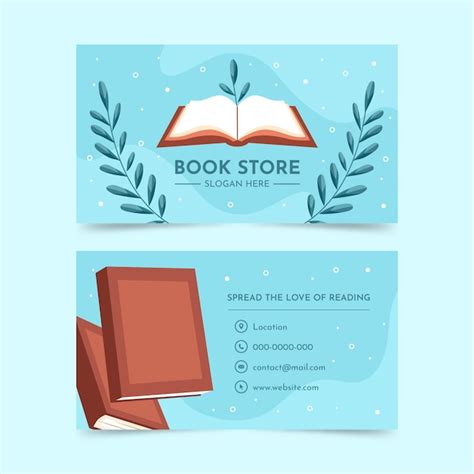 Free Vector | Flat design book store business card