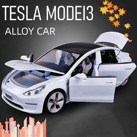 Diecast Model 1 32 Tesla Model 3 Alloy Model Diecasts Toy Toy Childrens ...