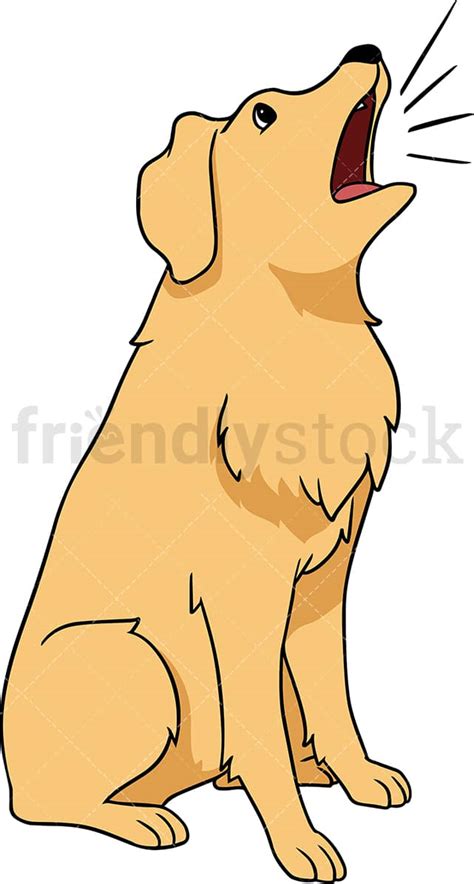 Golden Retriever Dog Barking Cartoon Vector Clipart - FriendlyStock