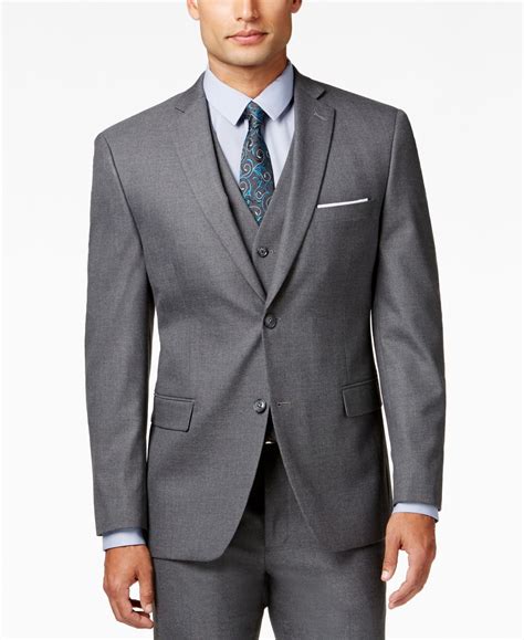 Alfani Traveler Men's Grey Solid Slim-Fit Suit Jacket - Walmart.com