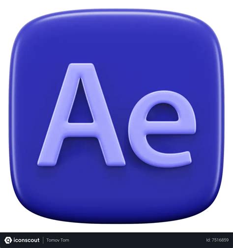 Free Adobe After Effects Logo 3D Icon download in PNG, OBJ or Blend format