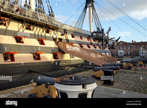 HMS Victory, Nelson's flagship, in Portsmouth, Hampshire, United ...