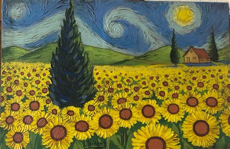 Sunflower Field by Vincent Van Gogh 1888 Signed Original Painting Oil ...