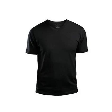 Cotton Plain Mens Black V-Neck T-Shirt at Rs 180/piece in Vasai Virar ...