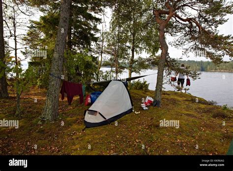 Wild camping, Lelång Lake, Dalsland, Sweden Stock Photo: 167081672 - Alamy