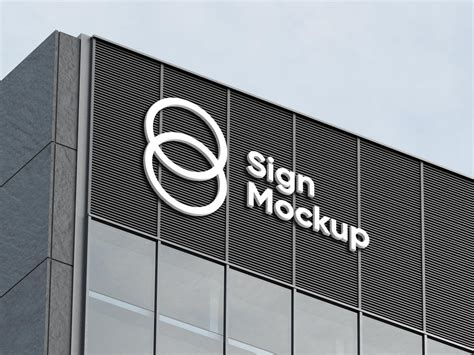 Free Building Sign Company Logo Mockup PSD - Good Mockups