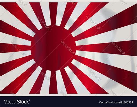 Japanese rising sun flag Royalty Free Vector Image