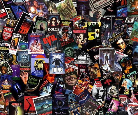 Classic Horror Movie Posters Collage