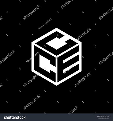 Cec Letter Logo Design Black Background Stock Vector (Royalty Free ...