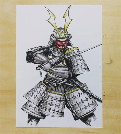 Inktober Day 2: O-yoroi, a study on samurai armor : r/drawing