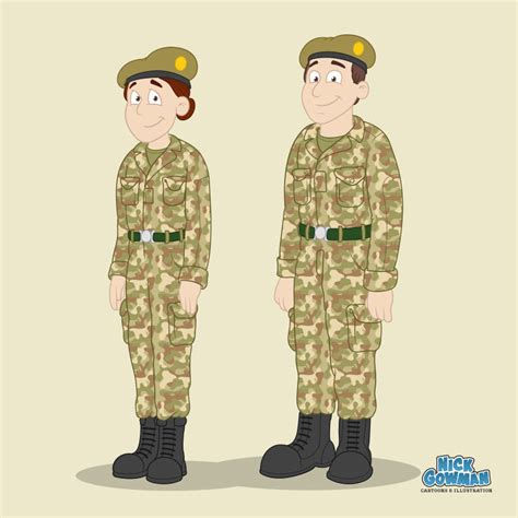 Cartoon soldiers | Military soldier illustrations for SSAFA