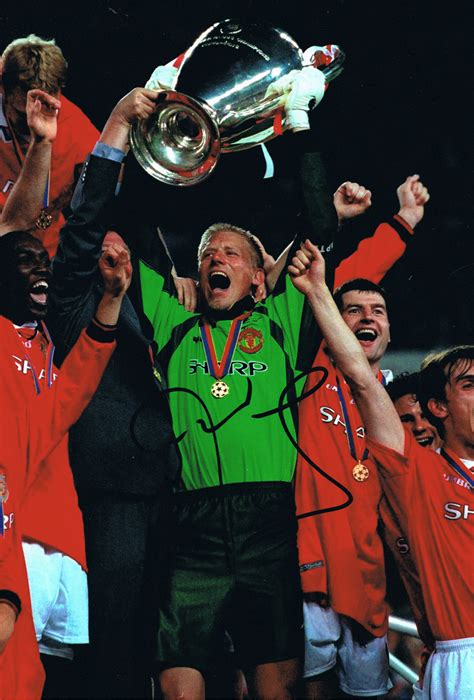 Signed Peter Schmeichel Manchester United Champions League 1999 Photo ...