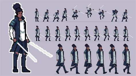 Premium Vector | Character pixel art animation sprite sheet ready to ...