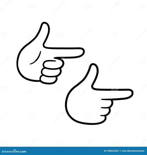 Finger guns hand gesture stock vector. Illustration of design - 188653381