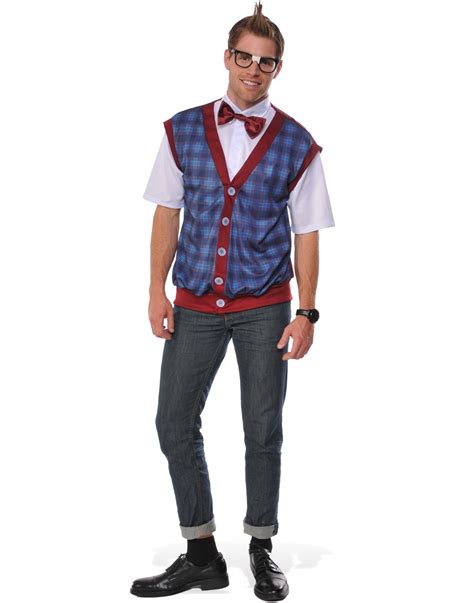 Men's Fancy Dress Fashion Schooldays School Boy Reunion Uniform Nerd ...