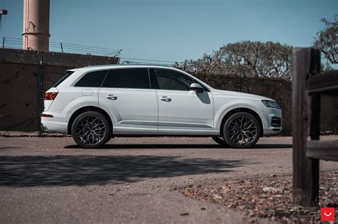 Every Bit the Serious Driver's Car: White Audi Q7 on Vossen Rims | Audi ...