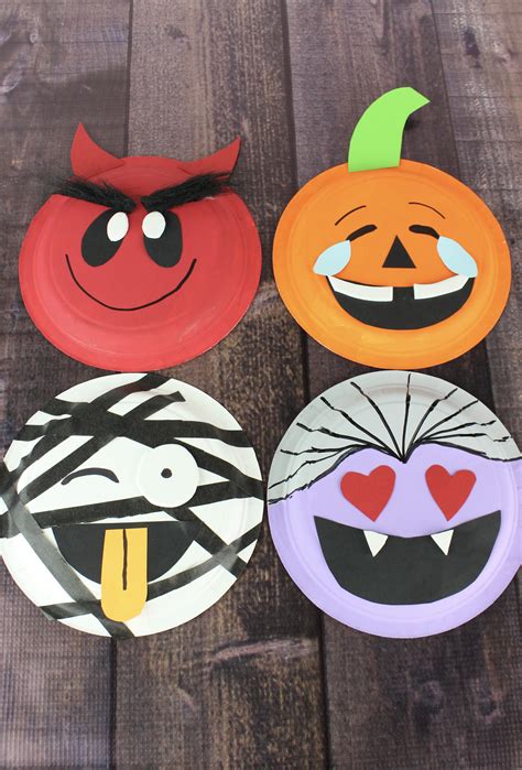 Emoji Halloween Paper Plate Crafts - About a Mom