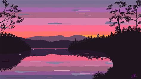 Pixel Art Landscape Wallpaper