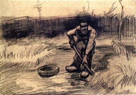 Peasant Lifting Potatoes, 1885 - Vincent van Gogh - WikiArt.org