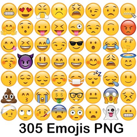 PNG Only Emoji Clipart Emoji Smileys Smiley Vector Emojis - Etsy México