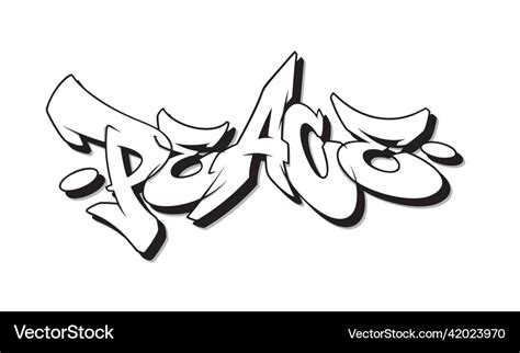 Peace font in graffiti style Royalty Free Vector Image