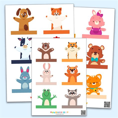 Printable Paper Finger Puppet Templates - Animals