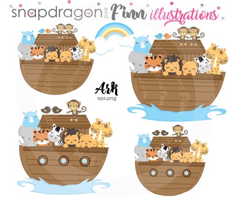 BUY5GET5 Ark Clipart Noah's Ark Clip Art Ark Animals | Etsy