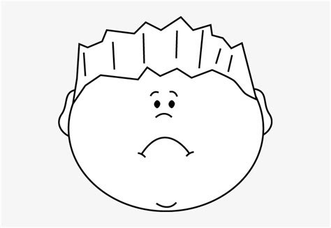 Black And White Sad Face Boy Clip Art Emotions Clipart Black And ...