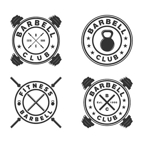 Premium Vector | Set barbell logo