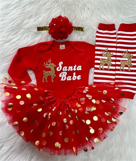 SANTA BABE Baby Girl Outfit CHRISTMAS Baby Girl Outfit - Etsy