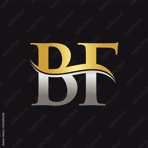 Initial Gold And Silver letter BF Logo Design with black Background. BF ...