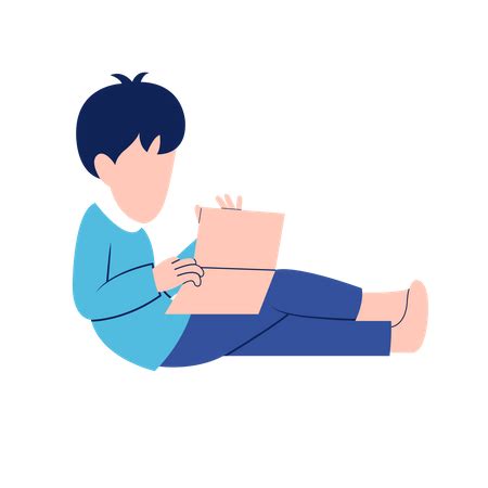 Boy With Book Illustration Pack - 7 People Illustrations | SVG, PNG ...