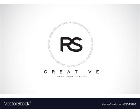 Rs r s logo design with black and white creative Vector Image