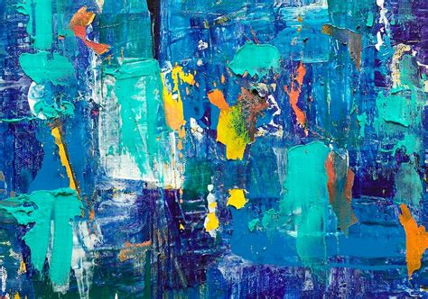 Online crop | HD wallpaper: blue abstract painting, modern art, wall ...