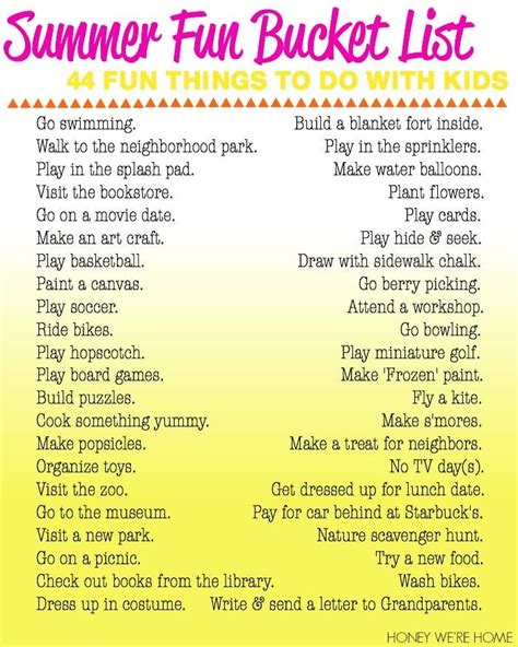 Summer Fun Bucket List // Fun Things to Do with Kids • Honey We're Home