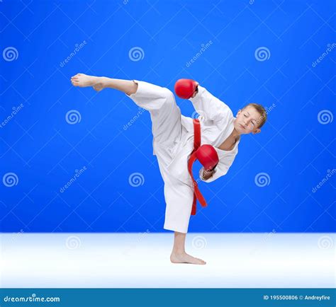 Roundhouse Kick Athlete Beats in Karategi Stock Photo - Image of ...