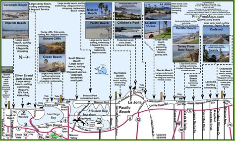 San Diego Coastline Map - Map Of Farmland Cave