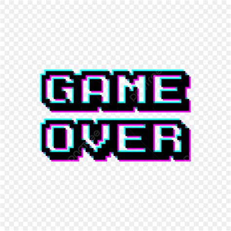 Game Over Clipart Transparent Background, Game Over Screen Pixel Text ...