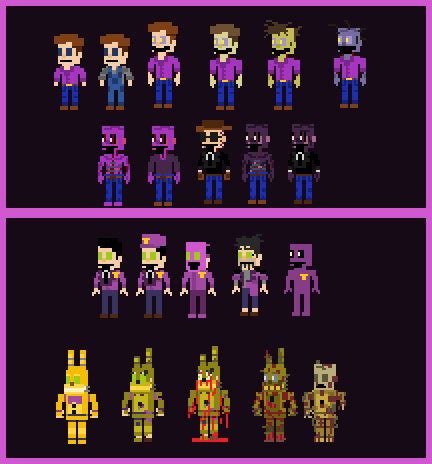 Purple Guy Pixel Art Grid