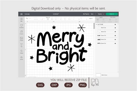 Merry and Bright Svg Graphic by PBdesigntools · Creative Fabrica