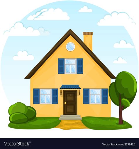 Cute cartoon house Royalty Free Vector Image - VectorStock