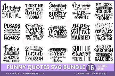 Funny Quotes SVG Bundle | Illustrations ~ Creative Market