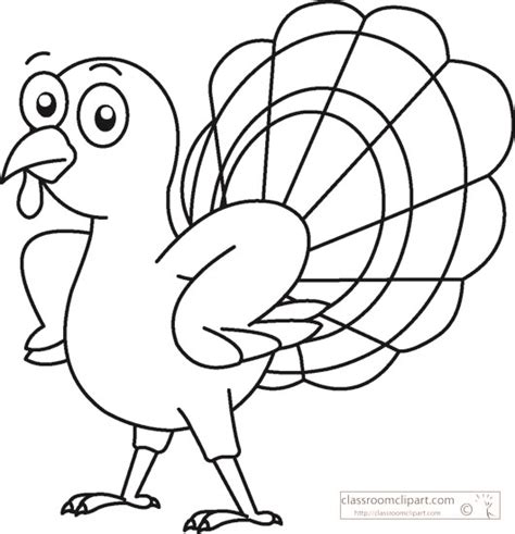 Animals Black and White Outline Clipart - thanksgiving-turkey-black ...