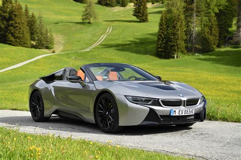 The BMW i8 Roadster photographed in a scenic landscape