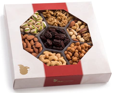 Holiday Nuts Gift Basket Large 7-Sectional Assortment Gourmet Christmas ...