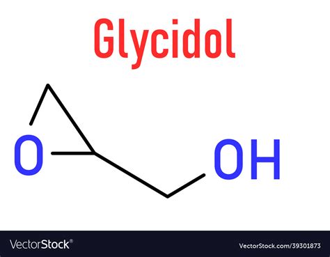 Glycidol molecule skeletal formula Royalty Free Vector Image